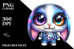 Cute Baby Rabbit with Big Eyes PNG Product Image 2