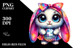 Cute Baby Rabbit with Big Eyes PNG Product Image 2