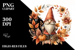 Detailed Autumn Gnome PNG Product Image 1