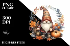 Detailed Autumn Gnome PNG Product Image 3