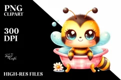 Colorful Baby Bee in Bathtub | Clipart Product Image 3