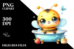 Colorful Baby Bee in Bathtub | Clipart Product Image 3