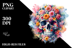 Skull with Spring Flowers, PNG Product Image 2