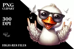 Smiling Swan Sunglasses Rocker Sign | Sublimation | Clipart Product Image 1