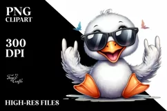 Smiling Swan Sunglasses Rocker Sign | Sublimation | Clipart Product Image 3
