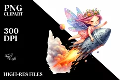 Colorful Cute Fairy Clipart Product Image 1