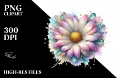detailed Vibrant Pastel Glossy Daisy PNG Product Image 1