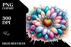 detailed Vibrant Pastel Glossy Daisy PNG Product Image 3