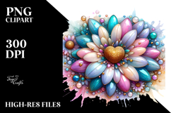 Glossy Heart Daisy PNG Product Image 2