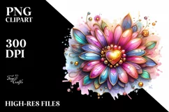 detailed Vibrant Pastel Glossy Daisy PNG Product Image 3