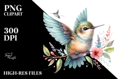 Cute Energetic Baby Hummingbird PNG Product Image 2