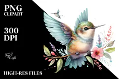 Energetic Baby Hummingbird PNG Product Image 2