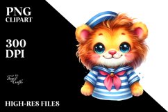 Smiling Baby Lion in Sailor Suit | Clipart Product Image 1
