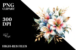 Colorful Lily with Gold Insertions PNG Product Image 2