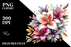 Colorful Daisy Petals Watercolor PNG Product Image 2