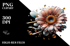 Abstract Glossy Gerbera PNG Product Image 2