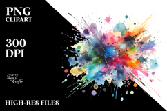 Colorful Paint Splatter Brushstroke PNG Product Image 2