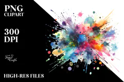Colorful Paint Splatter Brushstroke PNG Product Image 2