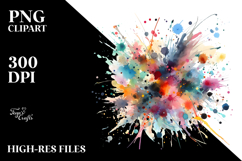 Colorful Brushstroke Splatter PNG Product Image 2