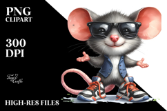 Mouse with Sunglasses and Sports Shoes | Clipart Product Image 2