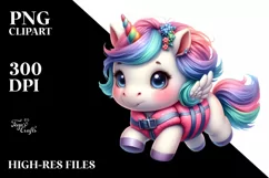Cute Unicorn Life Vest Clipart Product Image 3