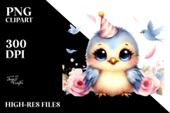 Cute Baby Bird with Big Eyes and Party Hat, 20 oz Tumbler Product Image 2