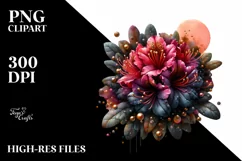 Shiny Rhododendron Abstract | Sublimation | Clipart Product Image 3