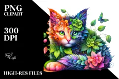 Abstract Vibrant Watercolor Kitten, 20 oz Tumbler Product Image 2