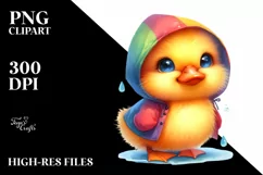 Vibrant Cute Baby Duck with Rain Coat | Sublimation | Product Image 3