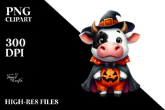 Funny Cow in Halloween Suit | Clipart Product Image 2