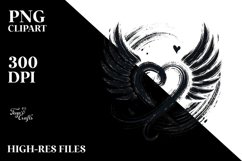 Simple Heart with Wings, Translucent PNG Product Image 2