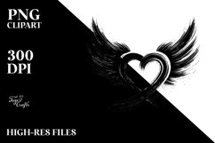 Simple Heart with Wings, Translucent PNG Product Image 2