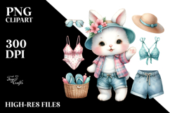 Cute Baby Rabbit Beach PNG Product Image 2
