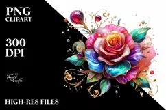 Watercolor Luxury Flower Love Splash Clipart Product Image 3