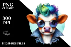 Funny Baby Cow Looking Disgusted, PNG Product Image 2