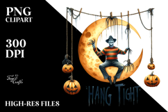 Funny Freddy Krueger on Moon PNG Product Image 2
