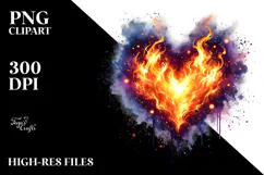 Fiery Heart Digital Painting PNG Product Image 2