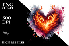 Fiery Heart Digital Painting PNG Product Image 2