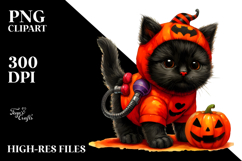 Cute Halloween Black Cat Clipart Product Image 2