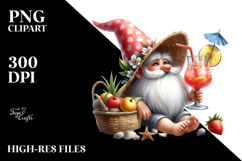Cute Gnome Drinking Cocktail PNG Product Image 2