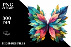 Abstract Vibrant Watercolor Butterfly PNG Product Image 1