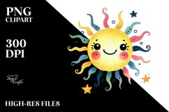 Colorful Smiling Sun PNG Product Image 2