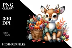 Colorful Baby Deer Holding Vegetables | Sublimation | Product Image 3