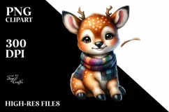 Colorful Baby Deer Holding Vegetables | Sublimation | Product Image 1