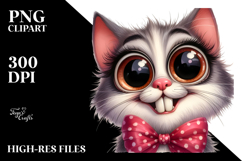Funny Cat Bow Clipart Product Image 2