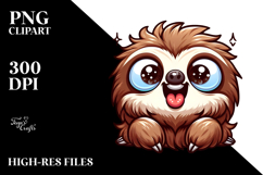Silly Cartoon Sloth PNG Product Image 2