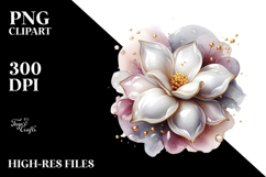 Glossy Gardenia with Golden Insertions, PNG Product Image 2