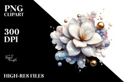 Glossy Gardenia in Material, PNG Product Image 2