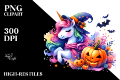 Magical Halloween Unicorn Clipart Product Image 2