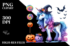 Mythical Unicorn Halloween Clipart Product Image 2